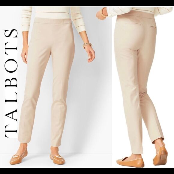 TALBOTS CHATHAM ANKLE PANTS Beige Cream Sz 6 - Picture 1 of 10